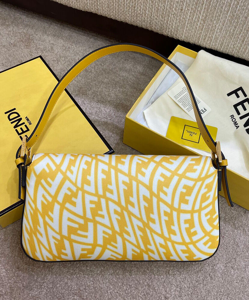 Fendi Mini Baguette 1997 Handbag 8BS049 Yellow